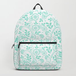 Seafoam Eastern Floral Pattern Backpack