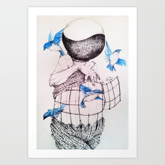Human flight Art Print