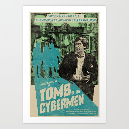 Doctor Who "Tomb of the Cybermen" Retro Movie Poster Art Print