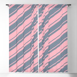 [ Thumbnail: Light Pink & Light Slate Gray Colored Lines Pattern Blackout Curtain ]
