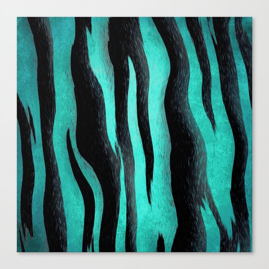 Cyan Zebra Canvas Print