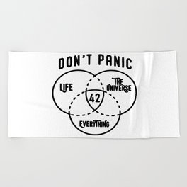 Don't Panic 42 is The Answer Beach Towel