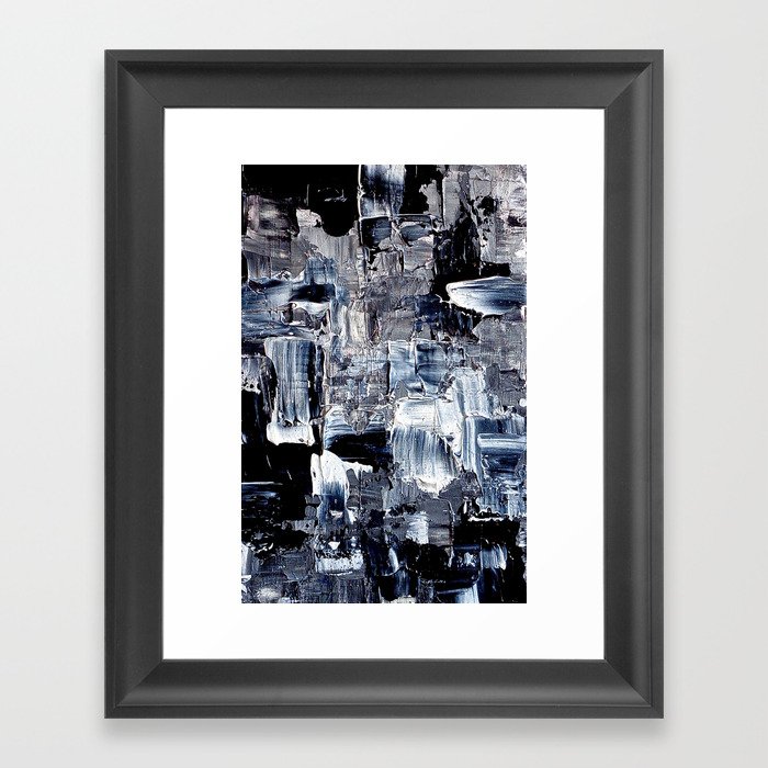 50 Shades... - black & white abstract painting Framed Art Print