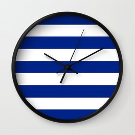 Resolution blue - solid color - white stripes pattern Wall Clock
