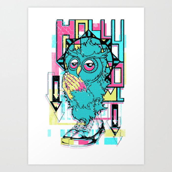 Owl Praying Art Print