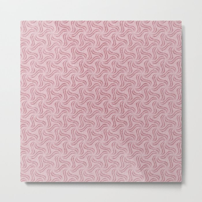 Faux Velvet Pinwheel Pattern in Pastel Pink Metal Print