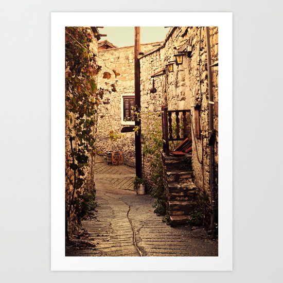 Omodos Cyprus Alley Art Print