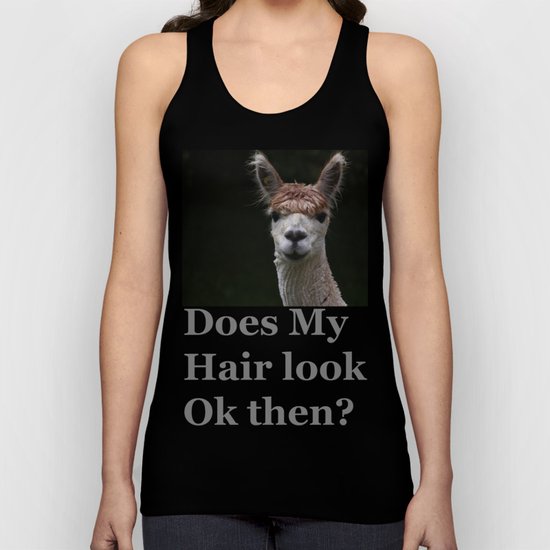 Funny hairstyle alpaca Unisex Tank Top
