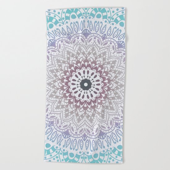 BLUE SUMMER MANDALA Beach Towel