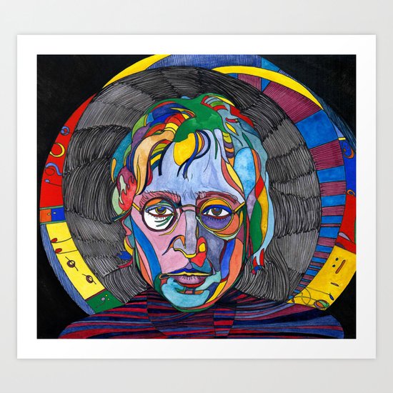 Psychedelic Lennon Art Print