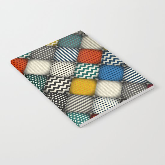 buttoned patches Notebook