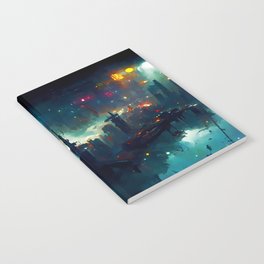Postcards from the Future - Cyberpunk Cityscape Notebook