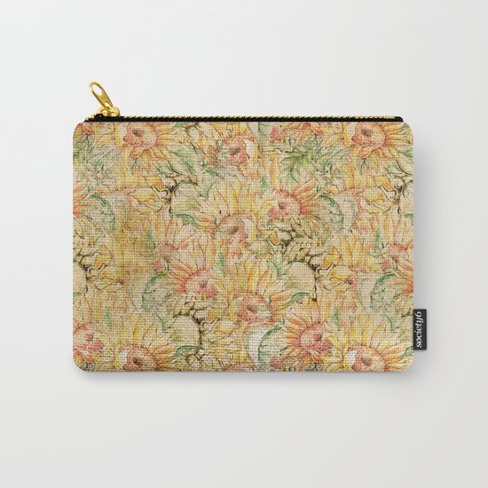 Vintage Sunflowers #1 Carry-All Pouch