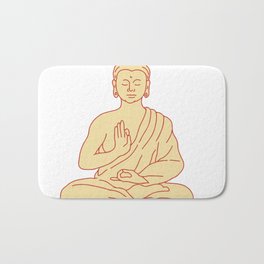 Gautama Buddha Sitting Lotus Position Drawing Bath Mat | Sage, Lotusposition, Ascetic, Lotus, Enlightenment, Religious, Shakyamunibuddha, Drawing, Traditional, Flower 