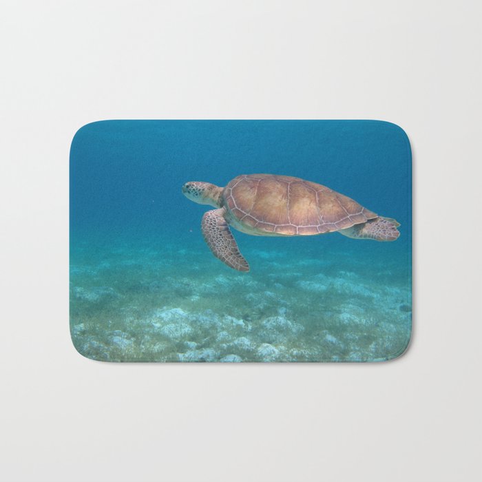 Turtle cove green turtle Bath Mat