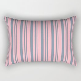 [ Thumbnail: Light Slate Gray & Light Pink Colored Lines Pattern Rectangular Pillow ]