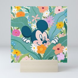"Mickey Mouse in Flower Garden" by Sun Lee Mini Art Print