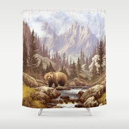 Grizzly Bear in the Rocky Mountains Shower Curtain