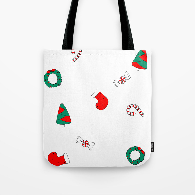 Details about   Festive Tote Bag Merry Christmas Slogan Xmas Santa Festive Holidays Winter 