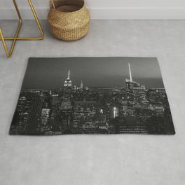 The Empire State and the city. Black & white photography Rug