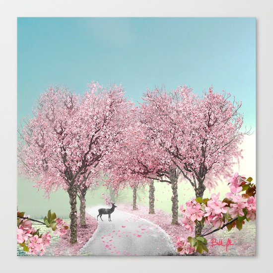 Cherry Blossom Lane Canvas Print