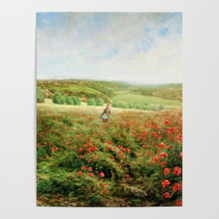 Fields of Red Poppy by Jakob Philipp Hackert Poster