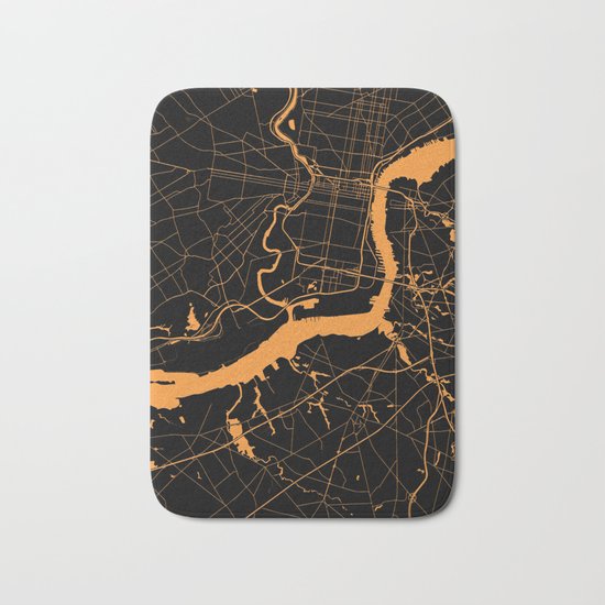 Philadelphia - The Orange and the Black Bath Mat