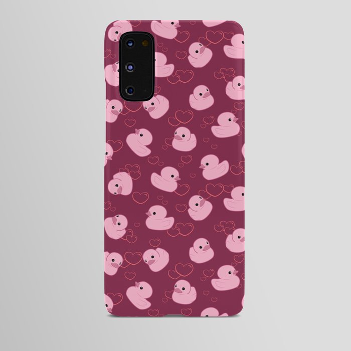 Pink toy duck with hearts Android Case
