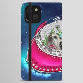Chinese Crested Hairless Dogs in Space  iPhone Wallet Case