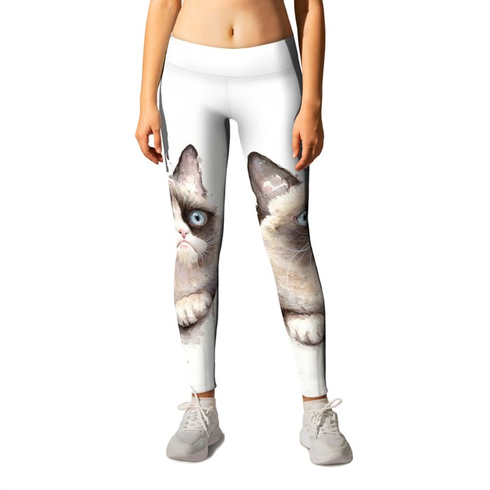 Angry Cat Leggings by Olechka | Society6