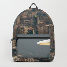 UFO picture over the city Backpack | Home, Top, View, City, Megapolis, Alien, Homes, Aliens, Digital, Painting 