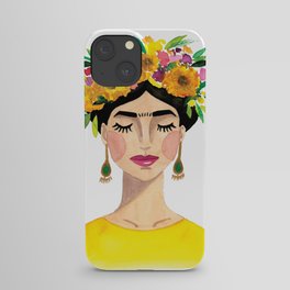 Floral Frida - Yellow iPhone Case