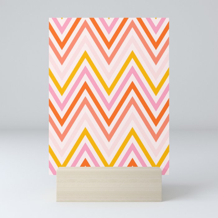 Chevrons: PATTERN 05 | The Peach Edition Mini Art Print