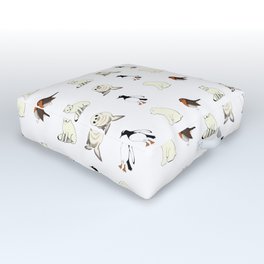 Winter Animals Outdoor Floor Cushion | Winter, Winterbirds, Winteranimals, Graphicdesign, Sealpup, Festiveanimals, Cutewinteranimals, Christmasanimals, Peguin, Cuteanimals 