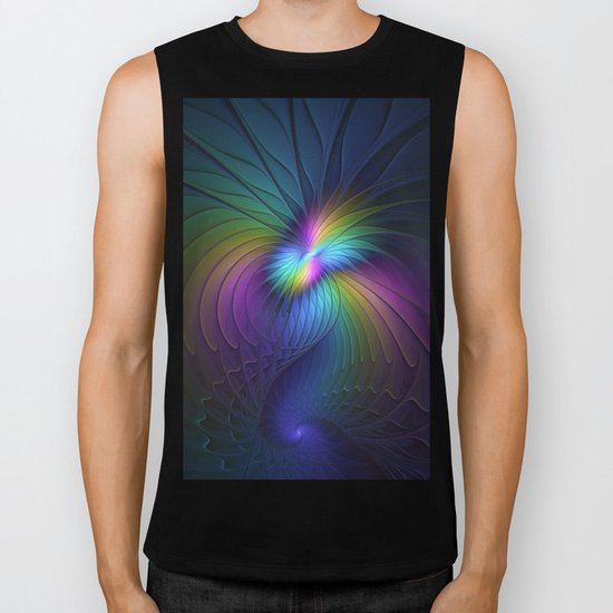 Colorful and Luminous, Abstract Fractals Art Biker Tank