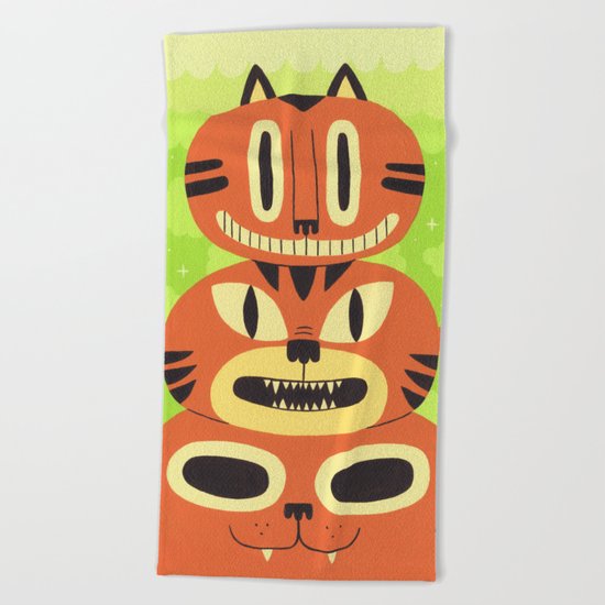 Totem Cat Beach Towel