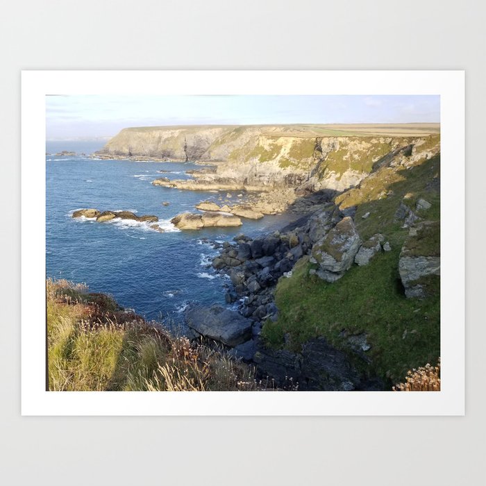Godrevy Beach. Seal lookout. Coast Path, Hayle, Cornwall Art Print by ...
