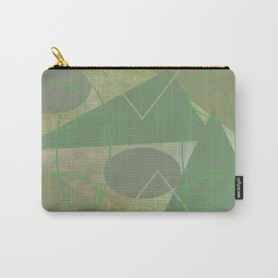 Subdued Green Geometric Abstract Carry-All Pouch