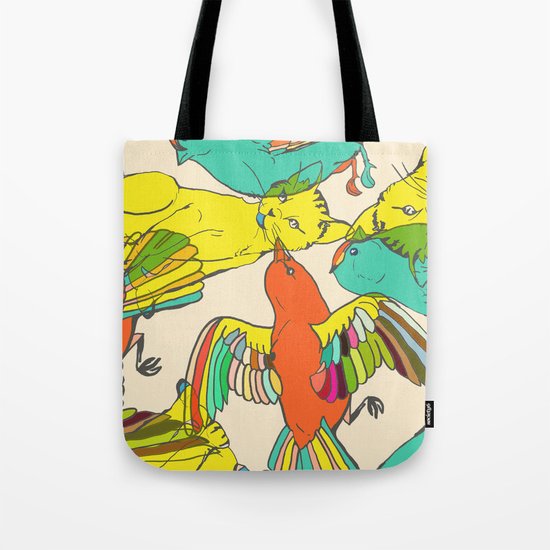 CATS AND BIRDS Tote Bag