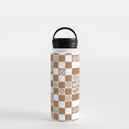 HAPPY Checkerboard (Milk Chocolate Brown Color) Water Bottle
