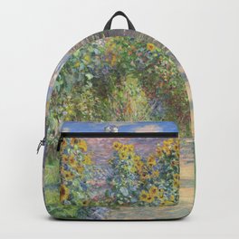 The Artists Garden at Vetheuil (1881) by Claude Monet Backpack