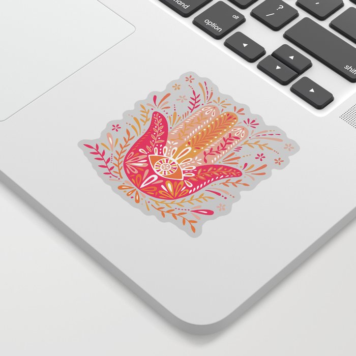 Hamsa Hand – Pink & Peach Palette Sticker