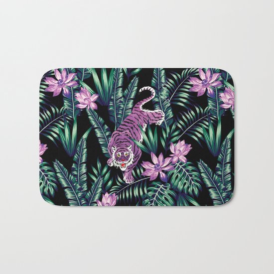 tiger in the jungle pattern Bath Mat