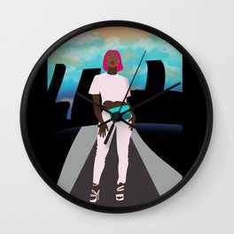 Pink hair don’t care  Wall Clock