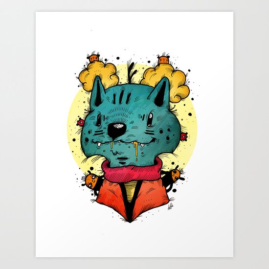 Wolfy (Color Version) Art Print