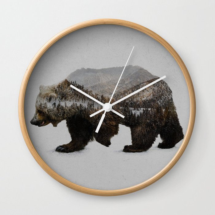 The Kodiak Brown Bear Wall Clock