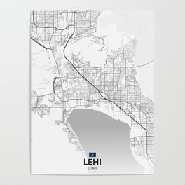 Lehi, Utah, United States - Light City Map Poster