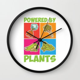 Powered By Plants Veggie Vegan Wall Clock
