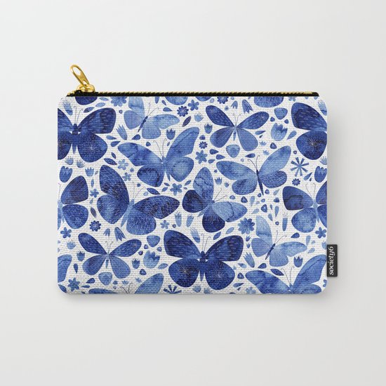 Blue Butterflies Carry-All Pouch