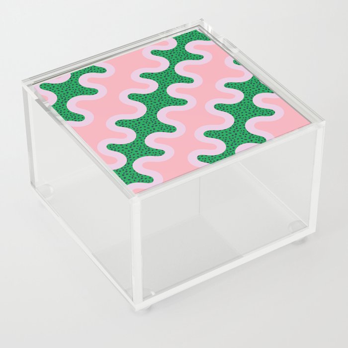 Unique Colorful Pattern - Pink Green Acrylic Box